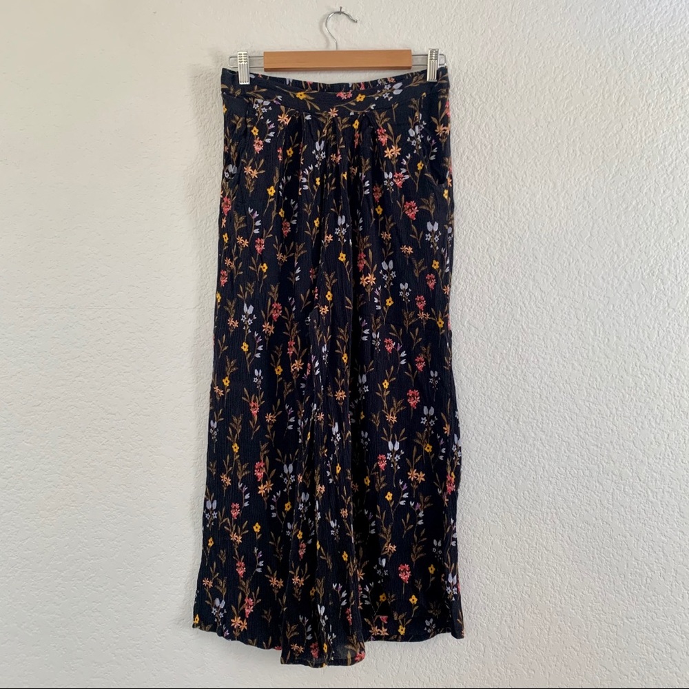 Boho Style Floral Print Wide Leg Pants